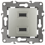 12-4110-15 ЭРА Устройство зарядное USB, 230В/5В-2100мА, IP20, Эра12, перламутр (6/60/1920) (Б0027500)