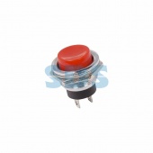 (36-3351) Выключатель-кнопка  металл 250V 3А (2с) (ON)-OFF  Ø16.2  красная  REXANT