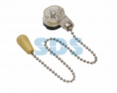 (32-0105) Выключатель для настенного светильника c  деревянным наконечником,  silver  REXANT