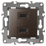 12-4110-13 ЭРА Устройство зарядное USB, 230В/5В-2100мА, IP20, Эра12, бронза (6/60/1920) (Б0027498)