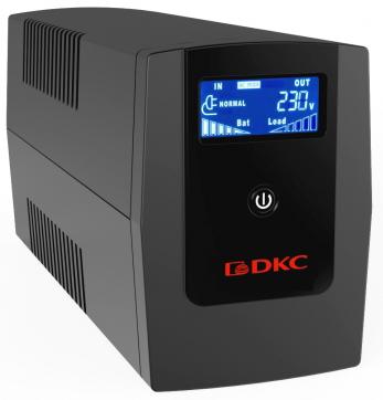(INFOLCD1500I) Линейно-интерактивный ИБП (UPS) ДКС серии Info LCD, 1500 ВА/900 Вт, 1/1, 4xIEC C13, USB + RJ45, LCD, 2x8Aч