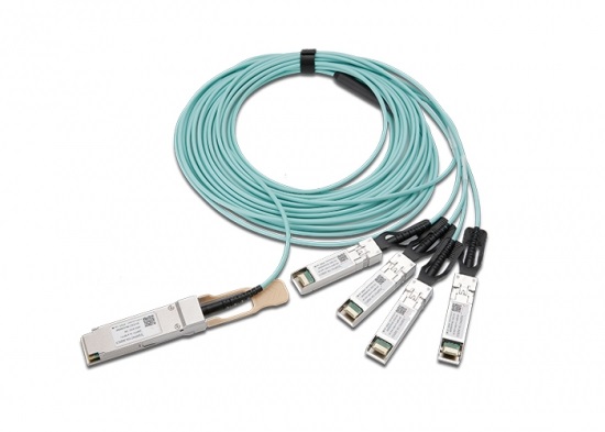 (GL-CC-QSFP4SS-010-AOC) AOC кабель GIGALINK QSFP28 в 4хSFP28, 100 Гбит/с в 4х25 Гбит/с, 850 нм, 1 м