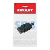 (11-0004-9) Сетевой штекер на шнур (1 шт.) (пакет БОПП) REXANT
