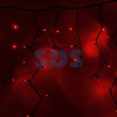 (255-242) Гирлянда Айсикл (бахрома) светодиодный, 5,6 х 0,9 м, черный провод "КАУЧУК", 230 В, диоды красные, 240 LED NEON-NIGHT