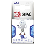 Батарейки ЭРА LR03-10BL компактный SUPER Alkaline (80/800/43200) (Б0002728)