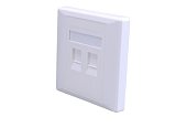 (10-0334-1) Лицевая панель 2 порта (80х80, Keystone, шторка) (DIY)