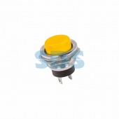(36-3354) Выключатель-кнопка  металл 250V 3А (2с) (ON)-OFF  Ø16.2  желтая  REXANT