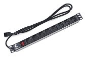 Cabeus PDU-8P-2IEC Блок силовых розеток 19", шнур 2м с вилкой IEC 320 (7070c)