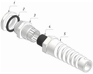 (zeta35226) Кабельный ввод ВКС-ПР-PG21-18-L10 серый IP68 ГОФРОМАТИК