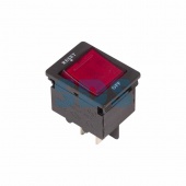 (36-2630) Выключатель - автомат клавишный 250V 15А (4с) RESET-OFF красный  с подсветкой  REXANT