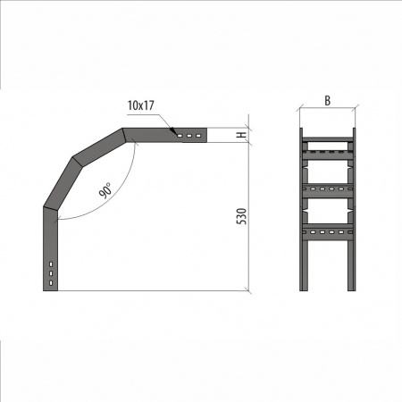 (LVL90-100-100-1.2) Угол лестничный верт. внеш. 90 гр. 100х100х1,2 мм
