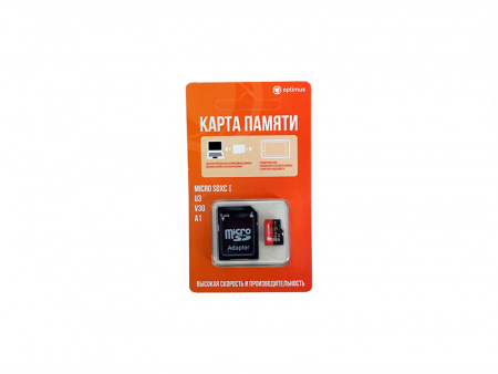 Карта памяти с адаптером Optimus MicroSDXC 128Gb