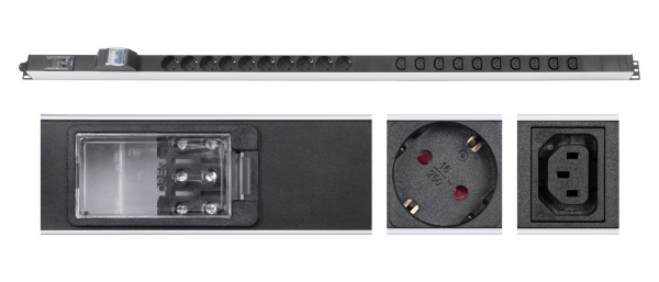 Cabeus PDU-16-10S-10C13-B-T Блок силовых розеток вертикального крепления 16A, колодка (9550c)