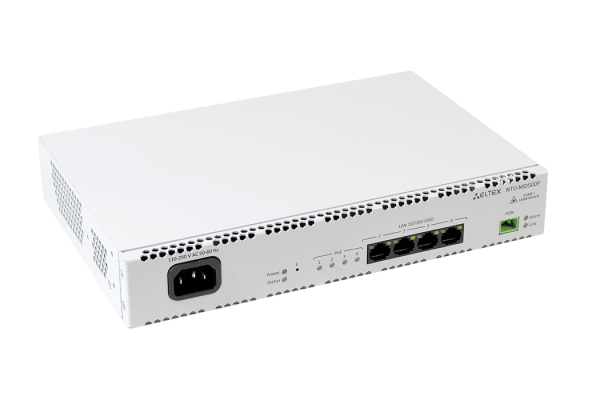 (NTU-MD500P) NTU-MD500P, 1 порт GPON, 4 порта LAN 10/100/1000Base-T с поддержкой PoE, 220V AC