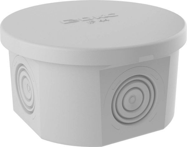 (53600R) Коробка ответвит. с 4 кабельными вводами д.20мм, IP44, д.80х40мм (розница) (20 шт/уп)