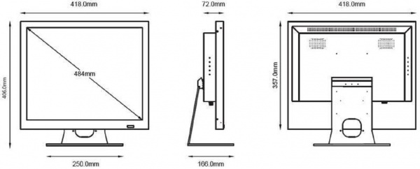 (STM-197) 19" LED/TFT Видеомонитор; 1280x1024 (SXGA)