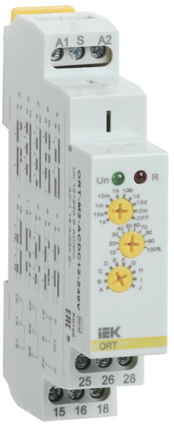 (ORT-M2-ACDC12-240V) Реле времени ORT многофункциональное 2 контакта 12-240В AC/DC IEK