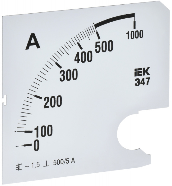 (IPA20D-SC-0500) Шкала сменная для амперметра Э47 500/5А класс точности 1,5 96х96мм IEK