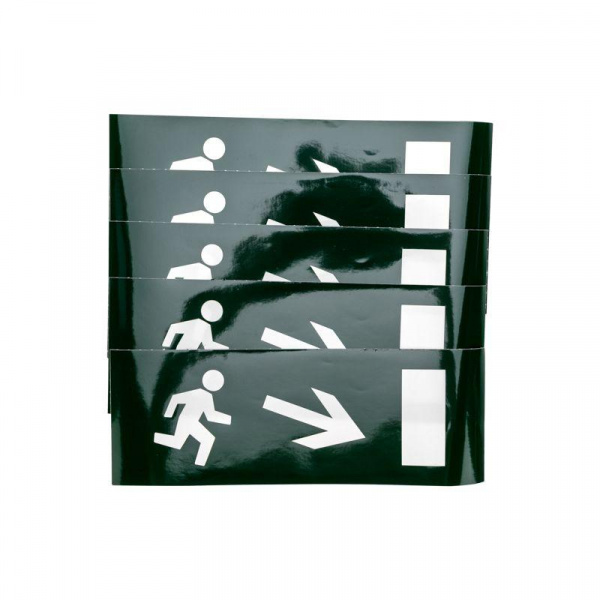 (74-0130-1) Наклейка для аварийного светильника "Направление к эвакуационному выходу направо вниз" REXANT