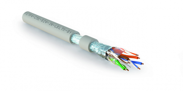 (426000)Hyperline FUTP4-C5E-S24-IN-LSLTX-GY-305 (305 м) Кабель витая пара F/UTP, категория 5e, 4 пары (24 AWG)