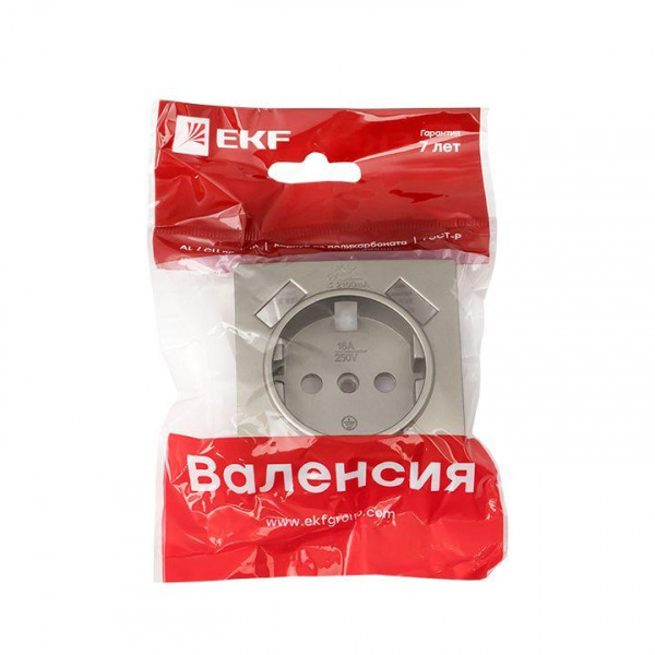 (ESR16-L-028-40-2USB) Валенсия лицевая панель розетки 1-местной с/з 16А кашемир с защ. штор. с 2 USB 2,1А EKF PROxima