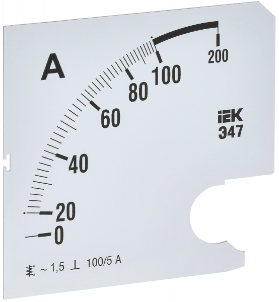 (IPA20D-SC-0100) Шкала сменная для амперметра Э47 100/5А класс точности 1,5 96х96мм IEK