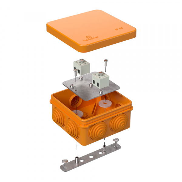 Коробка огнестойкая для о/п 40-0210-FR2.5-4 Е15-Е120 RAL2004 80х80х40 (44 шт/кор) Промрукав (40-0210-FR2.5-4)