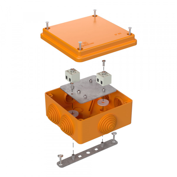Коробка огнестойкая для о/п 40-0300-FR6.0-4 Е15-Е120 RAL2004 100х100х50 (14 шт/кор) Промрукав (40-0300-FR6.0-4)