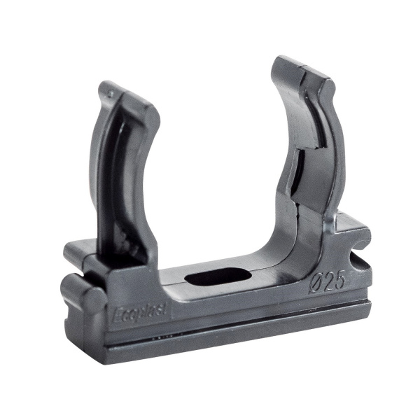 (41725-50BL) CF25G Держатель (клипса) для труб D25мм, цвет чёрный (1уп = 50шт) Экопласт