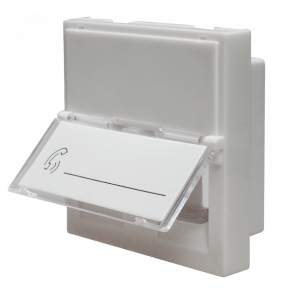 (10-0302-1) Лицевая панель 2 порта (45х45, Keystone, шторки, откидное маркировочное окно) (DIY)