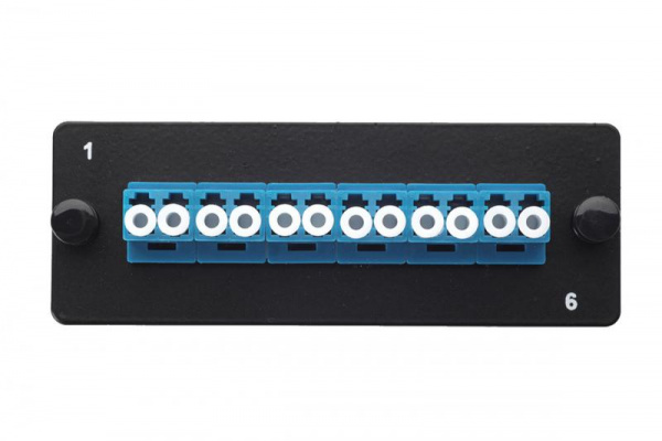 Eurolan 38M-S2-2L-06BL Комплект планка Q-SLOT с 6 адаптерами дуплекс LC OS2, монтажные шнуры, КДЗС