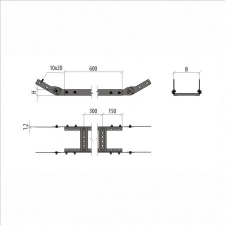 (LSHLS50-100-1.2) Вертикальный шарнирный угол 50х100х1,2 мм "Быстрый монтаж"