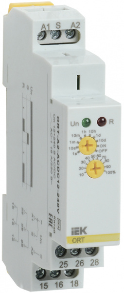 (ORT-A2-ACDC12-240V) Реле задержки включения ORT 2 контакта 12-240В AC/DC IEK