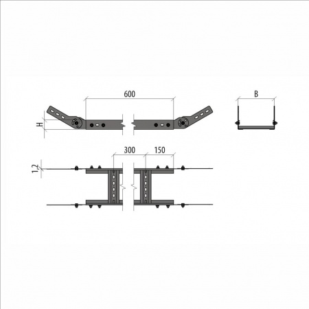 (LSHL100-300-1.5) Вертикальный шарнирный угол 100х300х1,5 мм