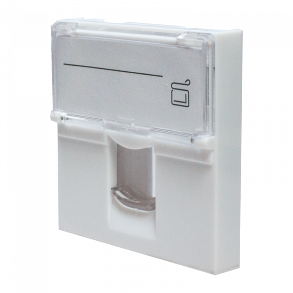 (10-0301-1) Лицевая панель 1 порт (45х45, Keystone, шторка, откидное маркировочное окно) (DIY)