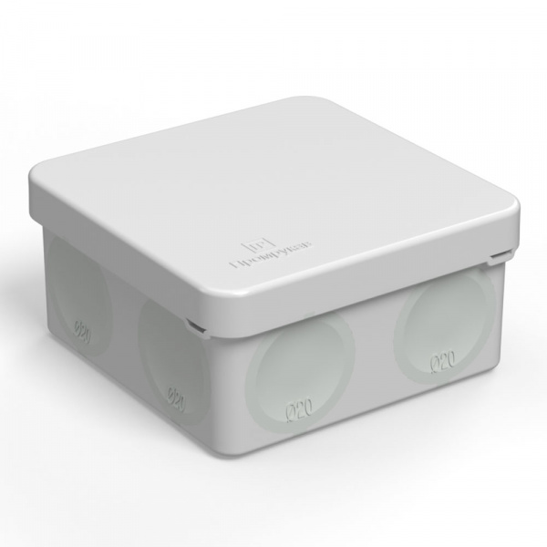 Коробка распределительная 60-0210 для прямого монтажа двухкомпонентная безгалогенная (HF) 80х80х40 (132шт/кор) Промрукав (60-0210)