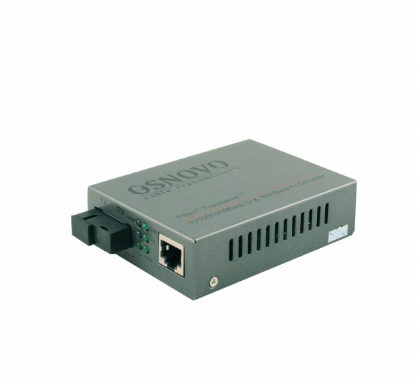 OMC-1000-11S5b Оптический Gigabit Ethernet медиаконвертер для передачи Ethernet по одному волокну одномодового оптического кабеля до 20км