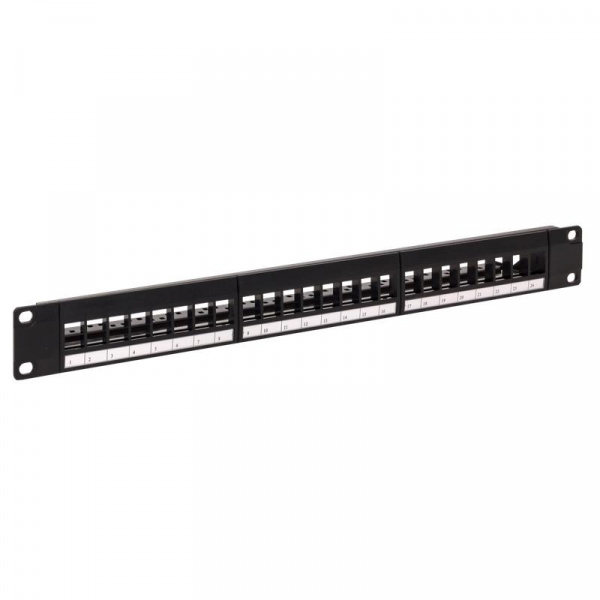 (TRP-MODP-UTP-1U24) Патч-панель модульная TERACOM PRO 19'' 1U неэкранированная 24 порта с органайзером (пустая)