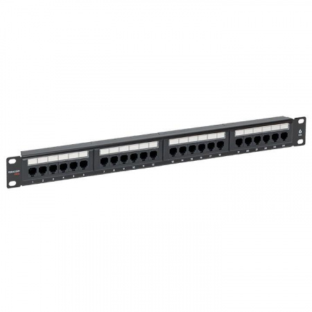 (TRP-PPNL-6UTP-1U24) Патч-панель TERACOM PRO 19'' Cat.6 1U неэкранированная UTP 24 порта RJ-45 Dual IDC