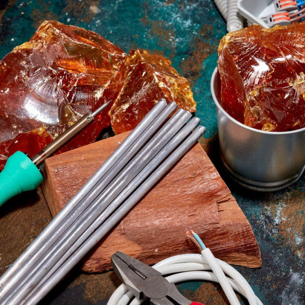 (09-3533) Припой пруток ПОС-30, Ø8мм, длина 400мм, ГОСТ 21931-76, олово 30%, свинец 70% (упак. 5 кг) REXANT