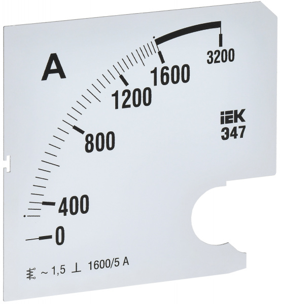 (IPA20D-SC-1600) Шкала сменная для амперметра Э47 1600/5А класс точности 1,5 96х96мм IEK