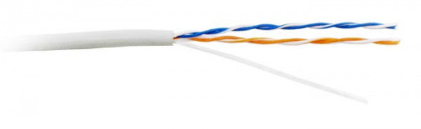 (497429)Hyperline UUTP2-C5-S24-IN-PVC-GY (куски) Кабель витая пара, неэкранированная U/UTP, категория 5, 2 пары (24 AWG)