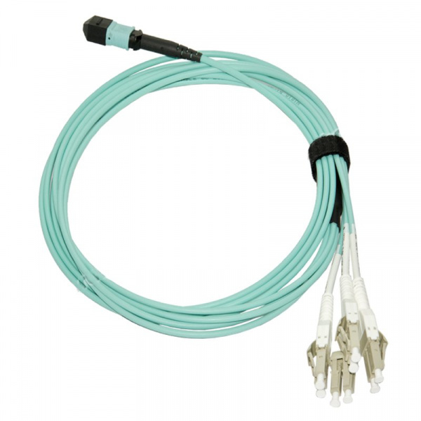 (SNR-PC-MPO/UPC-8LC/UPC-DPX-MM-1m) Патчкорд оптический MPO/UPC-8LC/UPC, DPX, MM (50/125 OM3), 1 метр