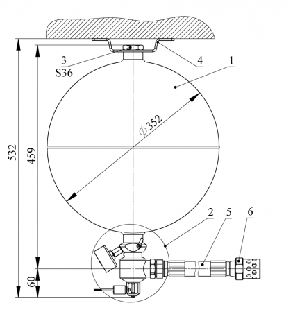 Крепление потолочное (МГП "Импульс-2/2-Т")