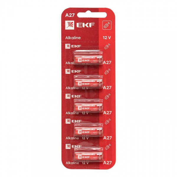 (A27-BL5) Алкалиновая батарейка типа А27 для сигнализаций блистер 5шт. EKF