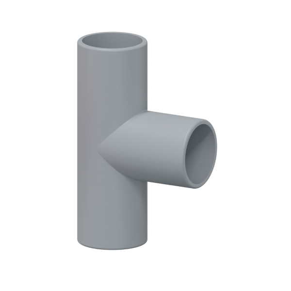 (49325-10GR) Тройник для аспирационной системы D25мм, АБС, цвет серый Экопласт