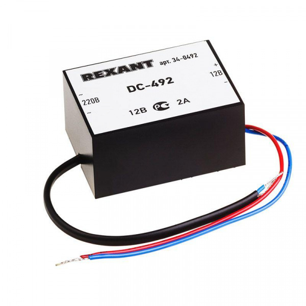 (34-0492) Блок питания стабилизированный 12В, 2А, внутренняя установка DC-492