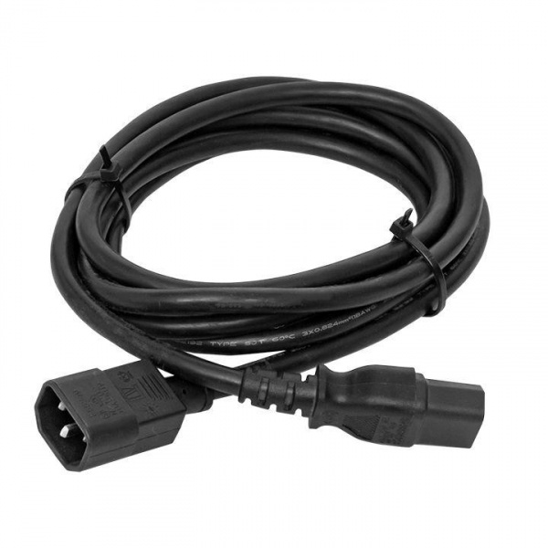 (TRC-PCA-C13-C14-0.75-2M) Кабель питания TERACOM для ИБП, ПК и мониторов разъемы C13 - C14 сечение 3x0.75мм2 250В длина 2,0 метра