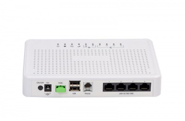 (NTU-MD500P) NTU-MD500P, 1 порт GPON, 4 порта LAN 10/100/1000Base-T с поддержкой PoE, 220V AC
