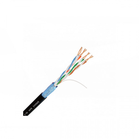 Кабель NetLink NL-CU FTP 4PR 24 AWG CAT5e 305м черный ВНЕШНИЙ